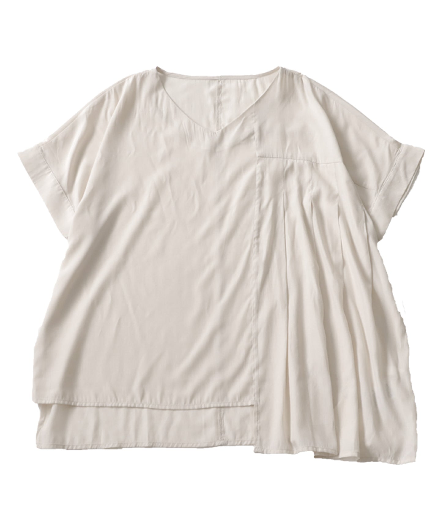 Asymmetry Pleated tops Ladies