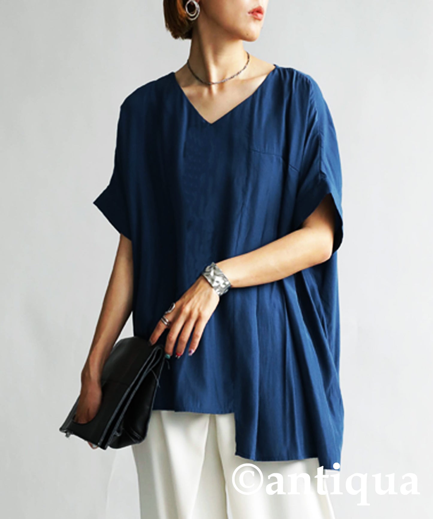 Asymmetry Pleated tops Ladies