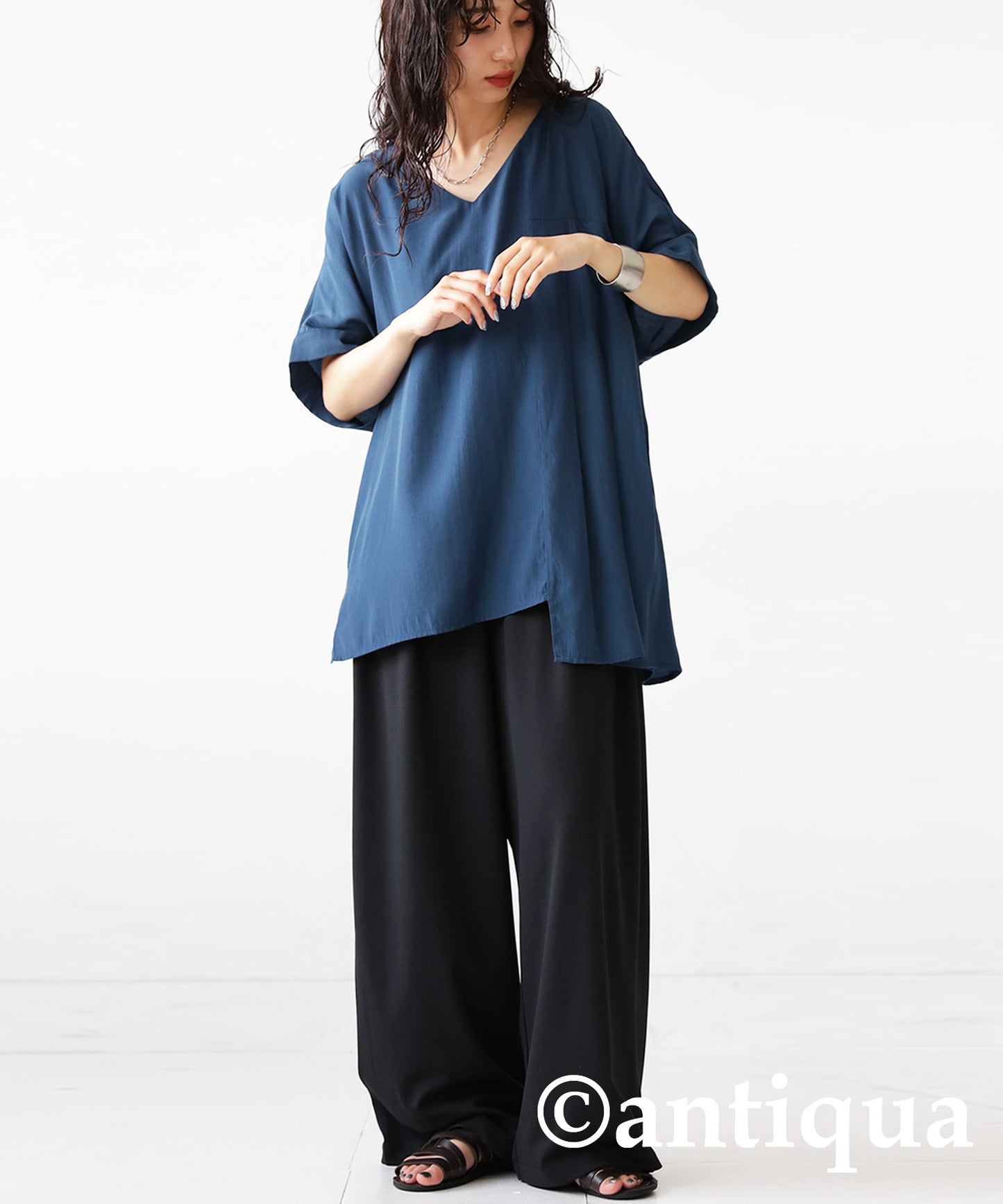 Asymmetry Pleated tops Ladies