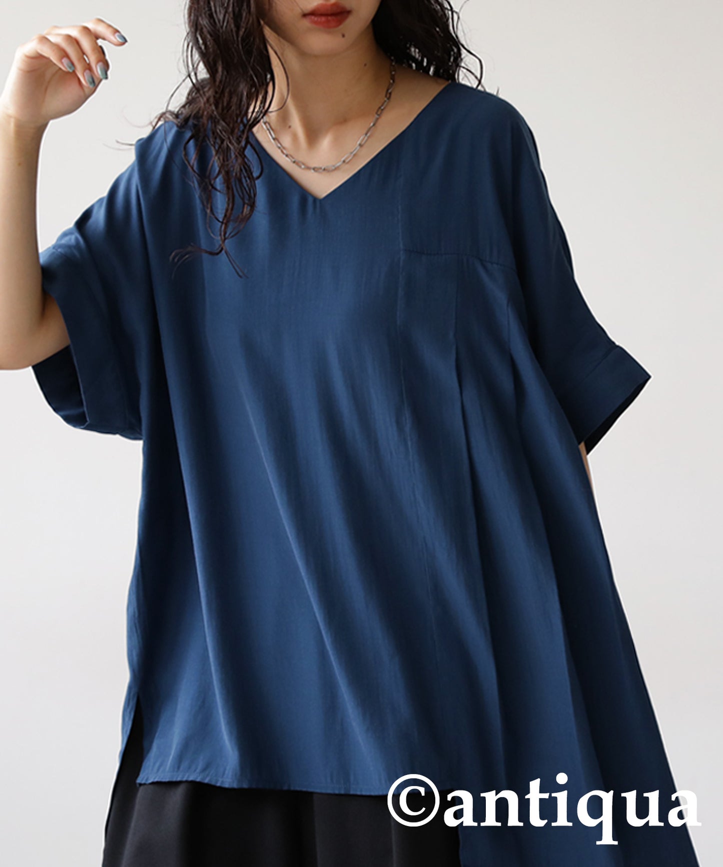 Asymmetry Pleated tops Ladies