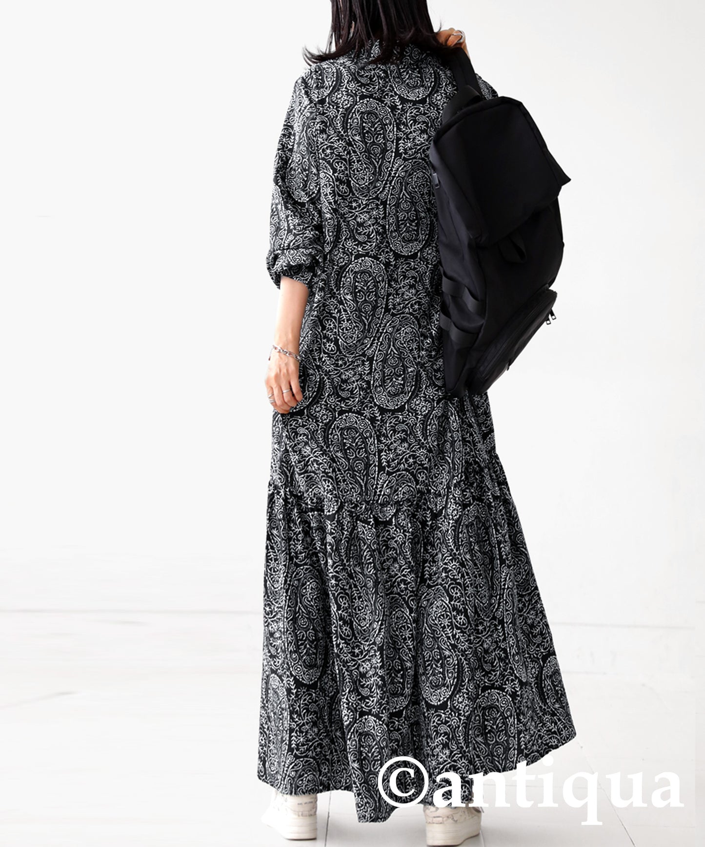 Paisley pattern gather dress Ladies