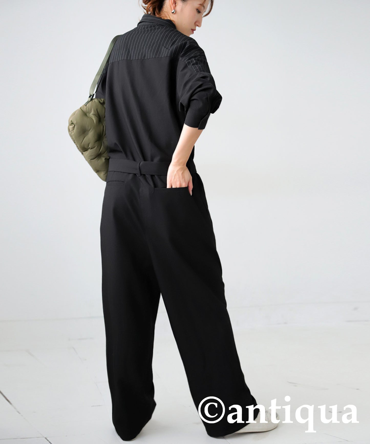 Stripe Switching Jumpsuit Ladies