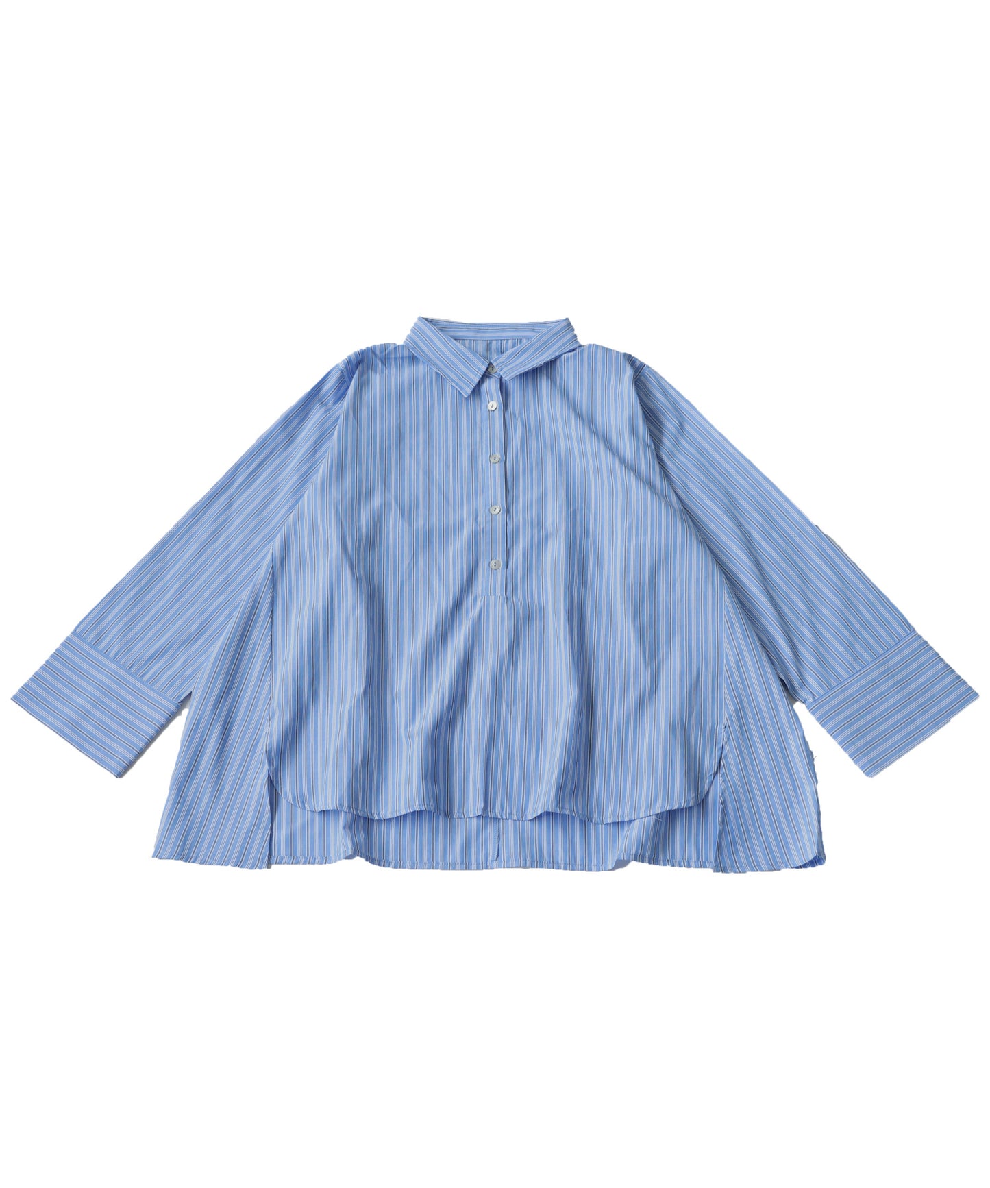 Smooth Fabric Striped Shirt Ladies