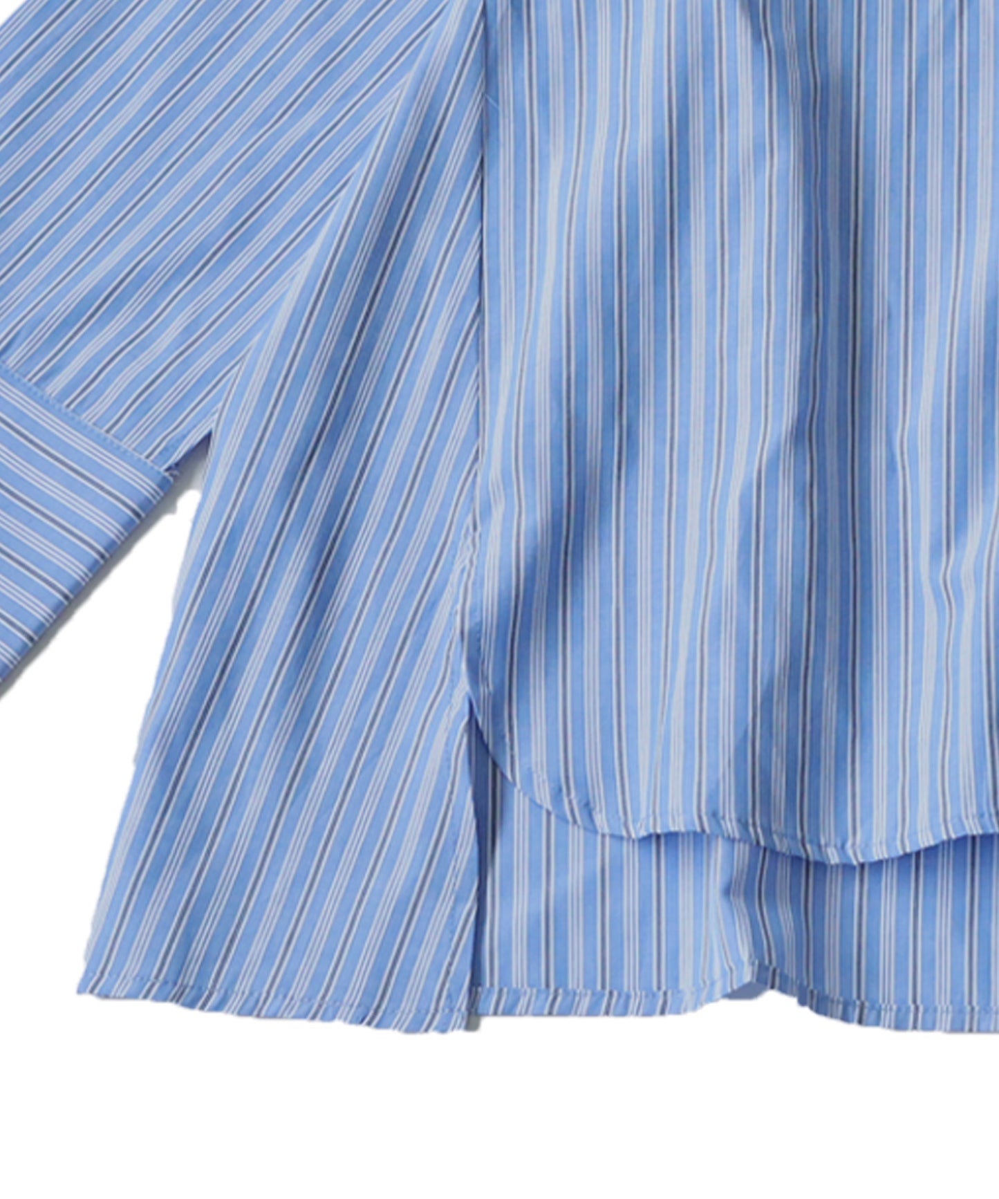 Smooth Fabric Striped Shirt Ladies