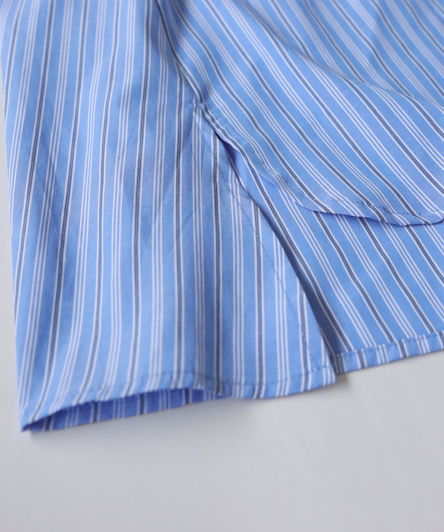 Smooth Fabric Striped Shirt Ladies