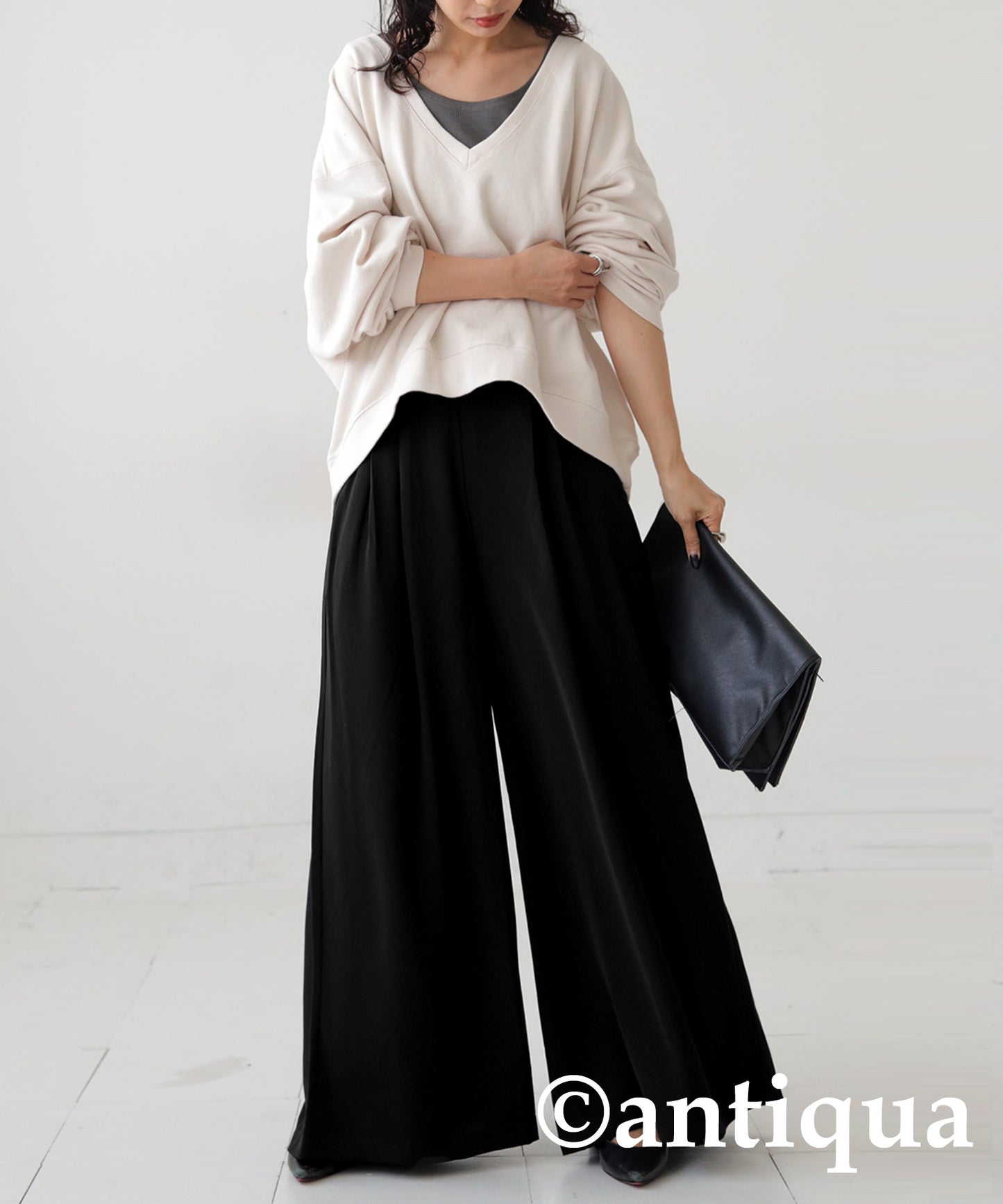 Tuck Wide Pants Ladies