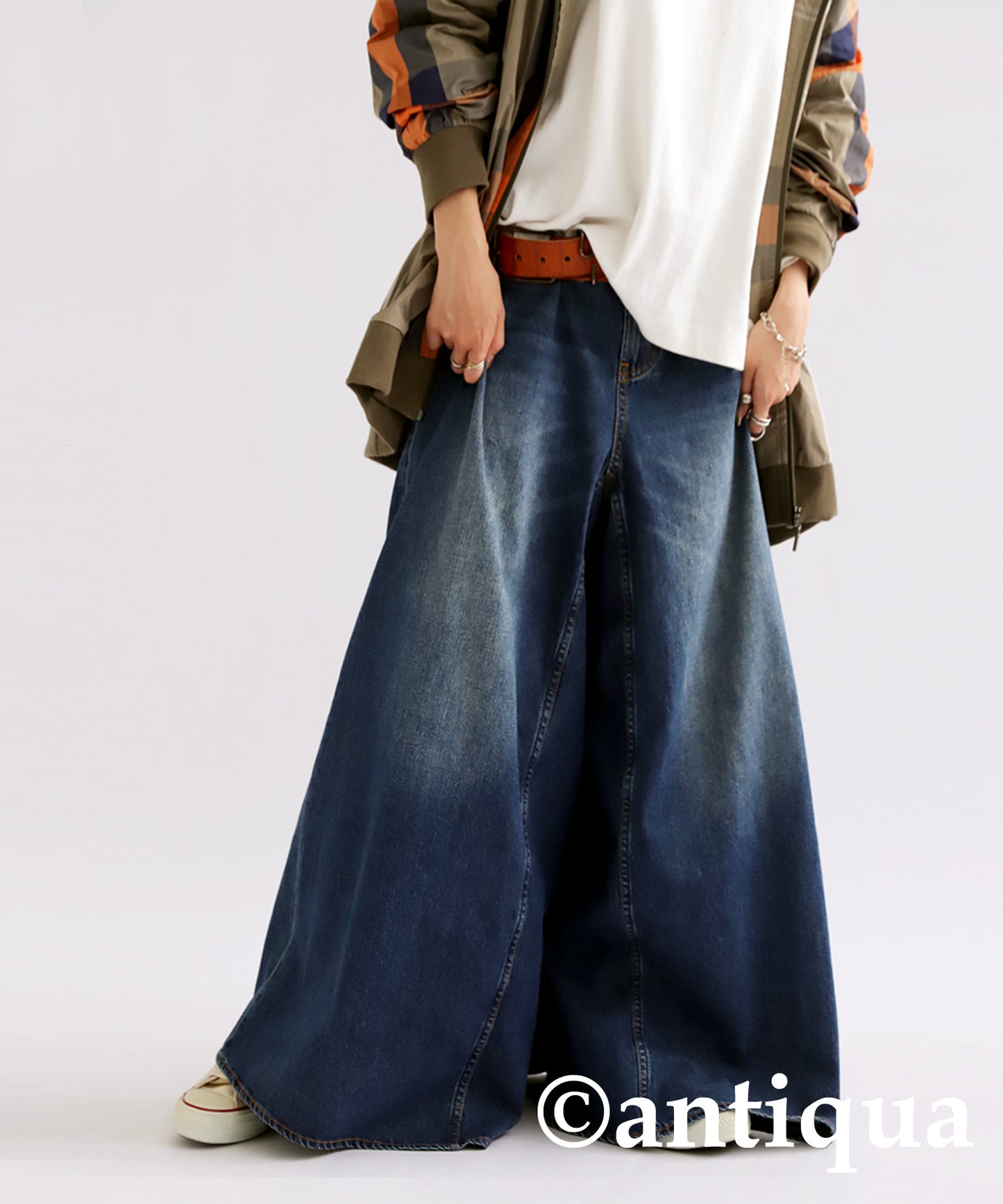 Wide Denim Pants Ladies