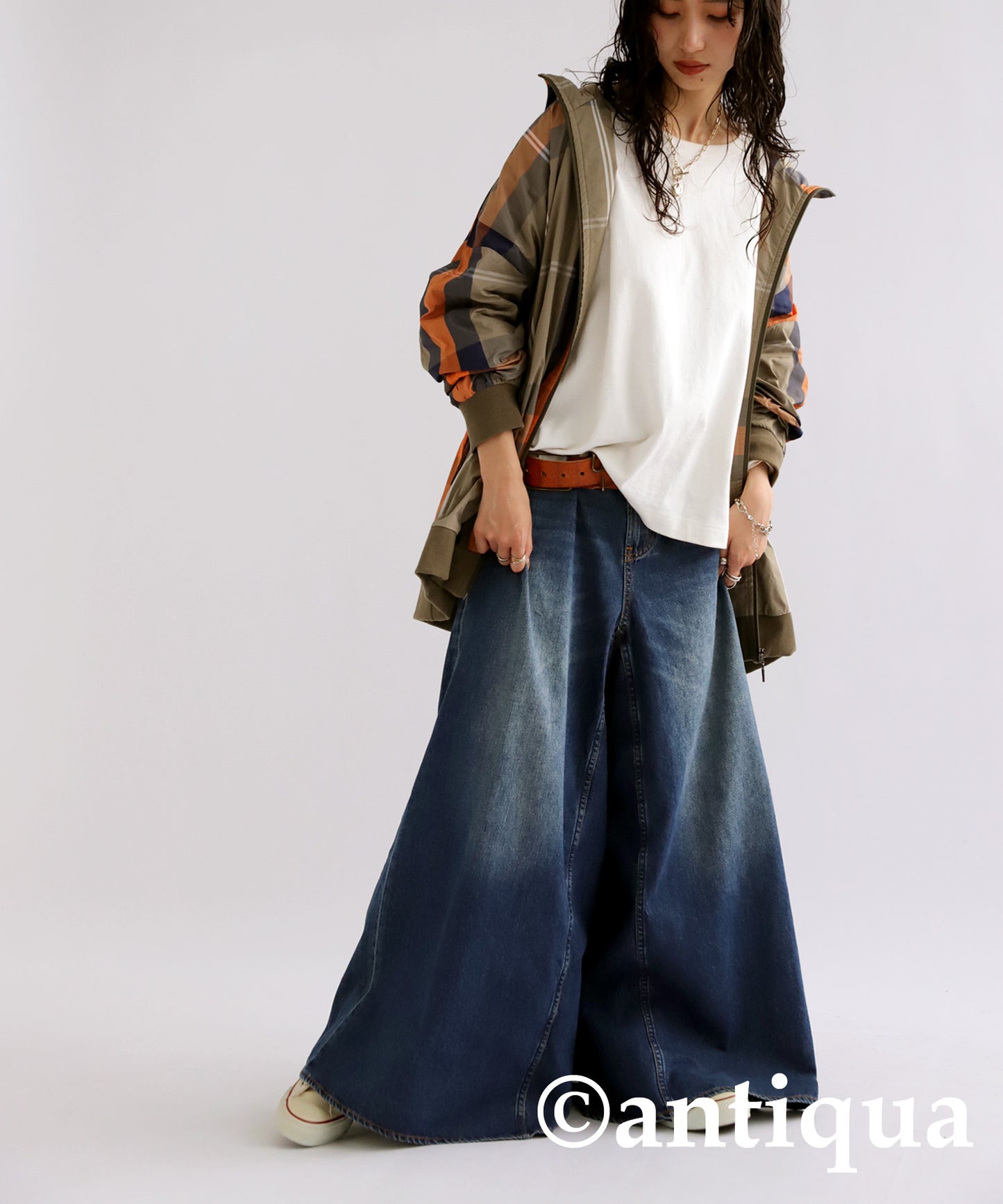 Wide Denim Pants Ladies