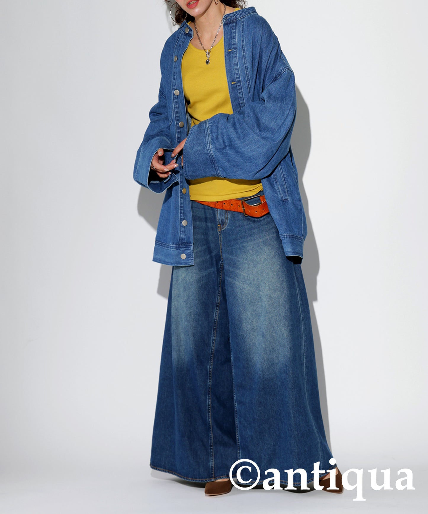 Wide Denim Pants Ladies