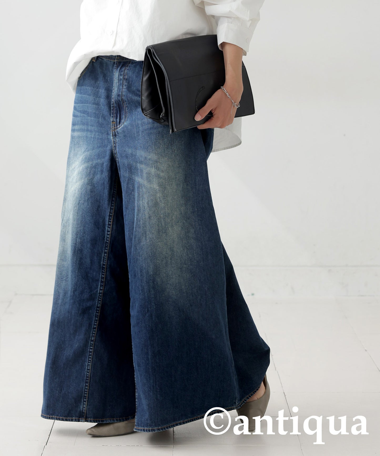 Wide Denim Pants Ladies