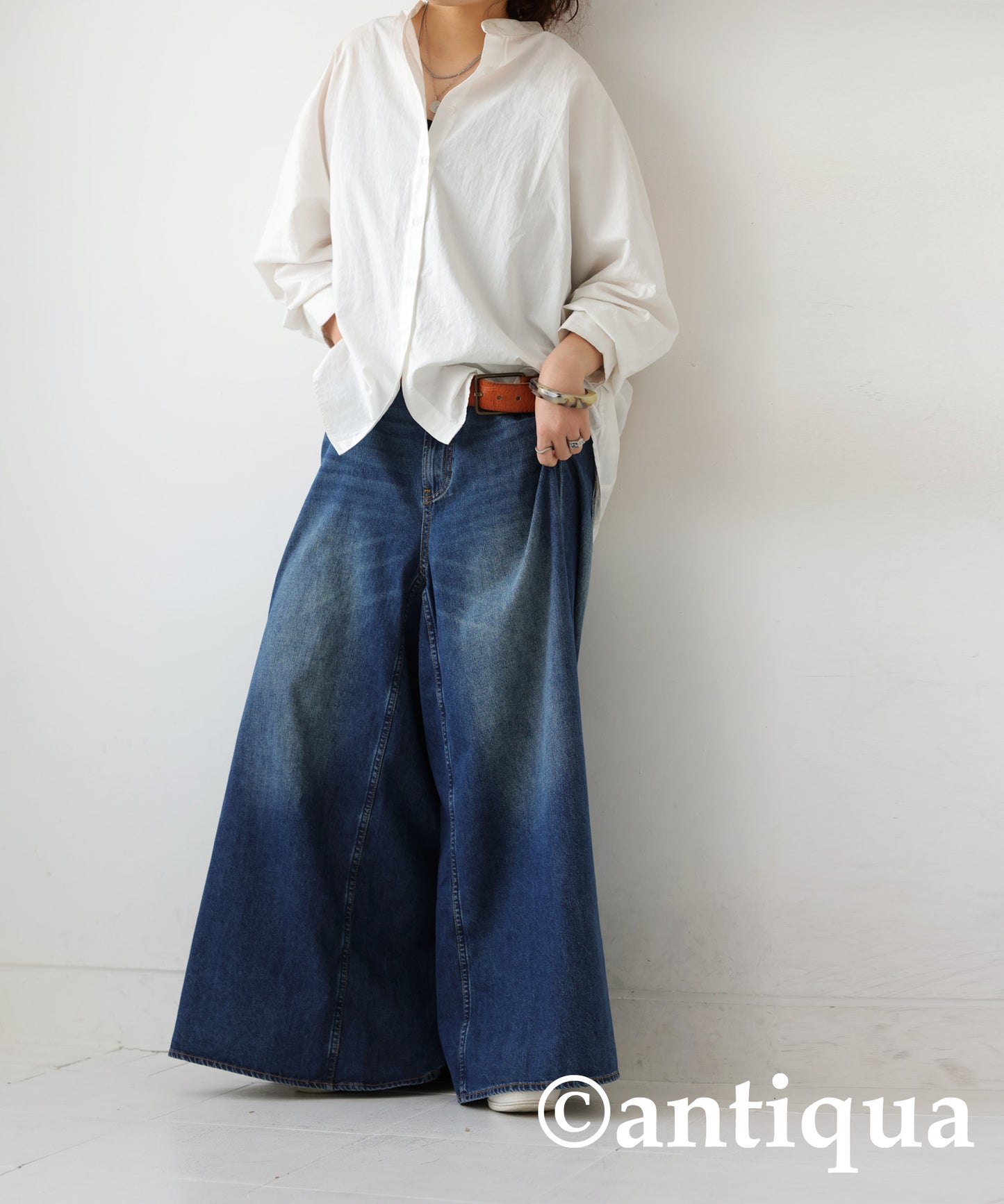 Wide Denim Pants Ladies