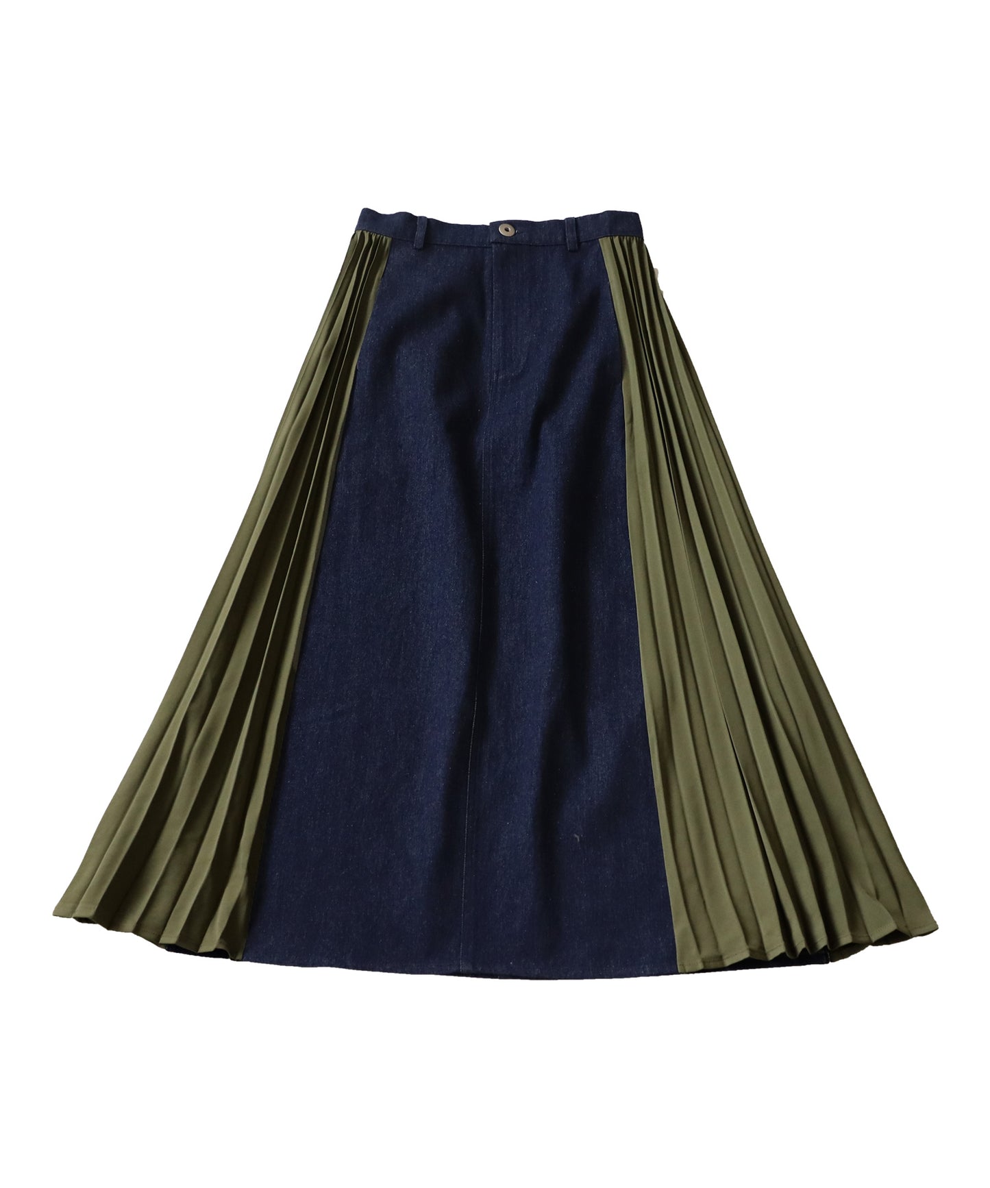 Pleated Denim Skirt Ladies