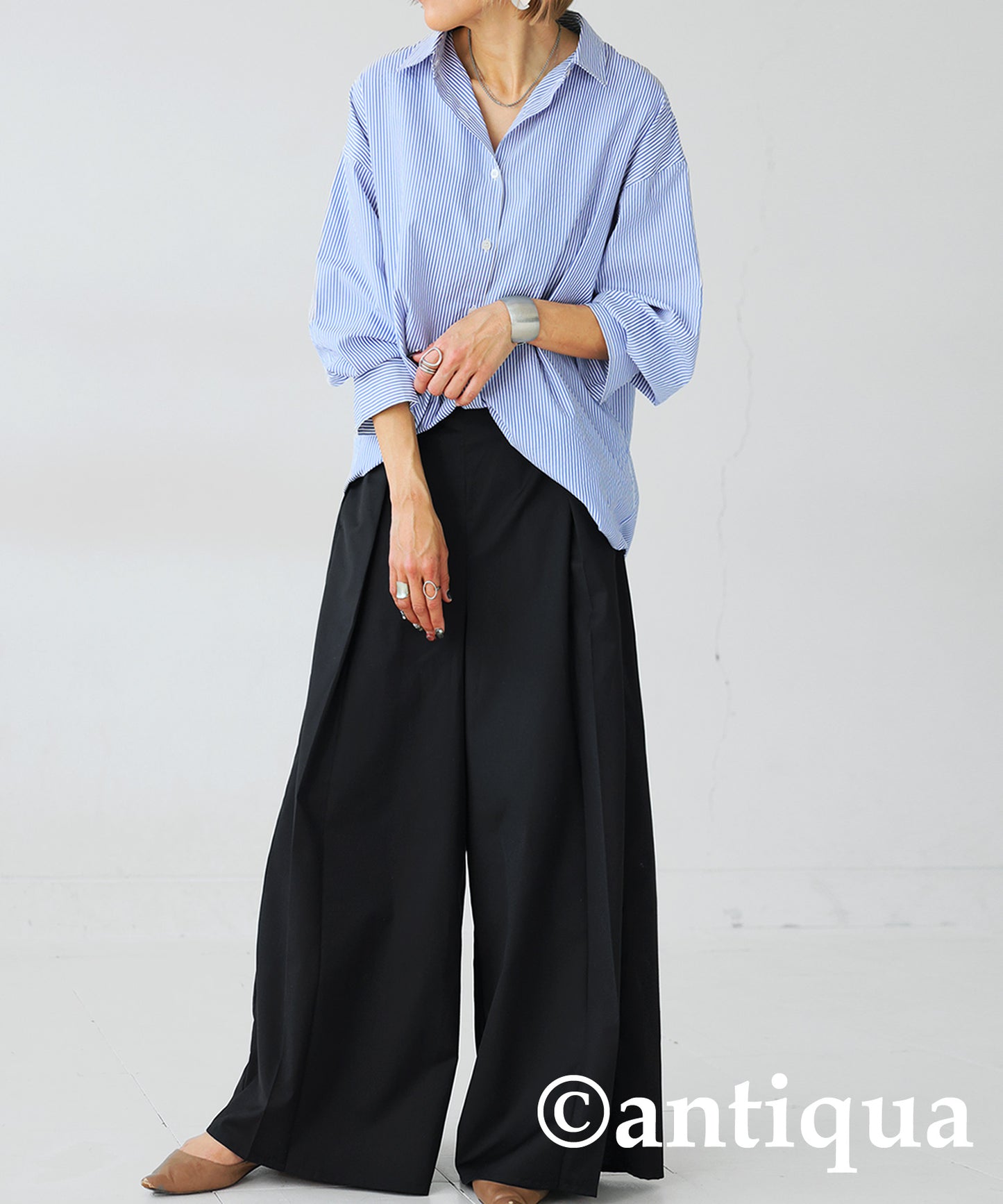 Tuck Wide Pants Ladies