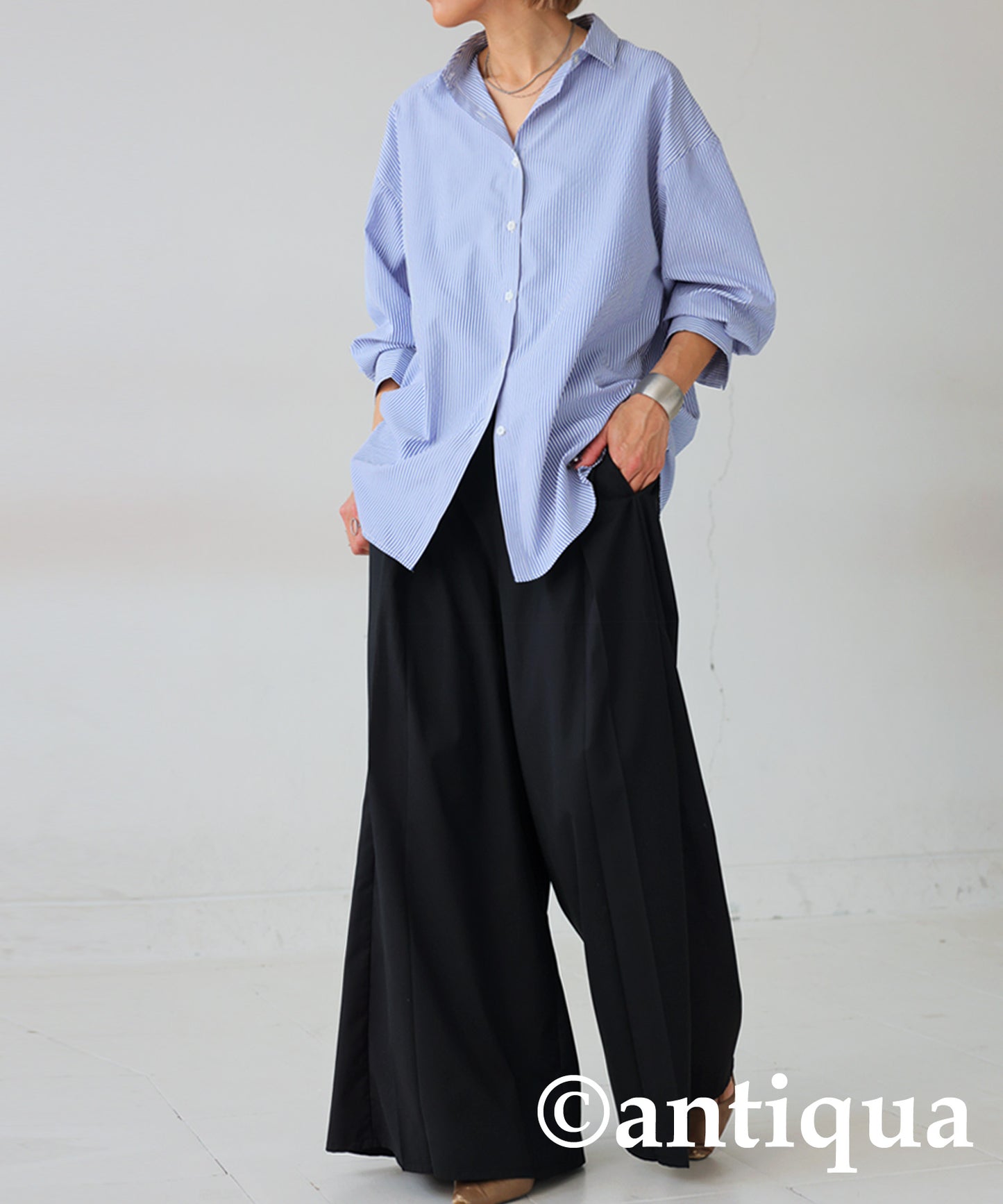 Tuck Wide Pants Ladies