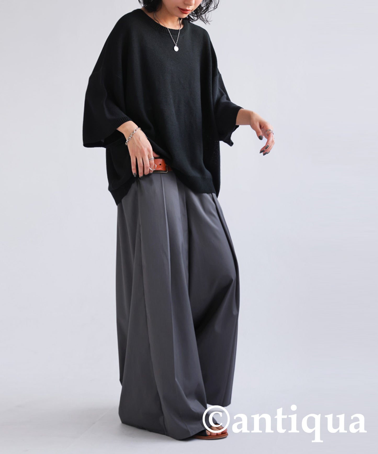 Tuck Wide Pants Ladies