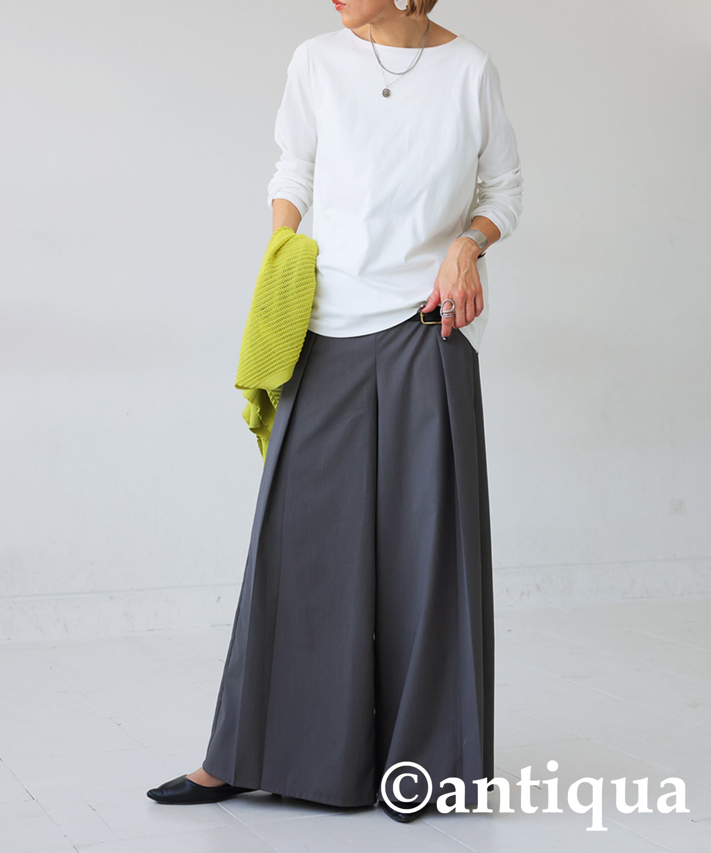 Tuck Wide Pants Ladies