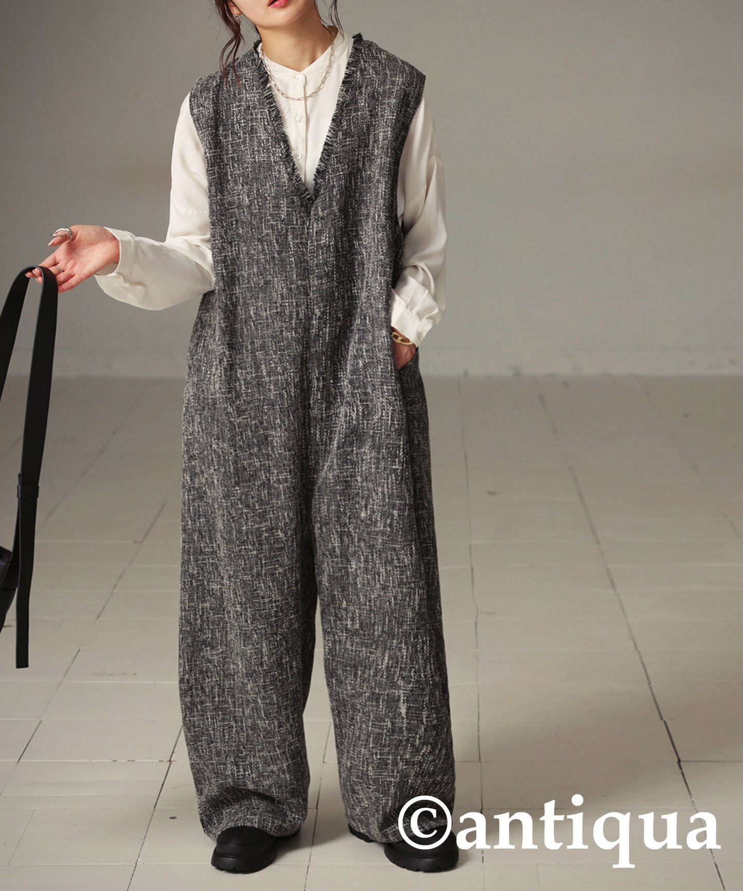 Tweed Like Jumpsuit Ladies