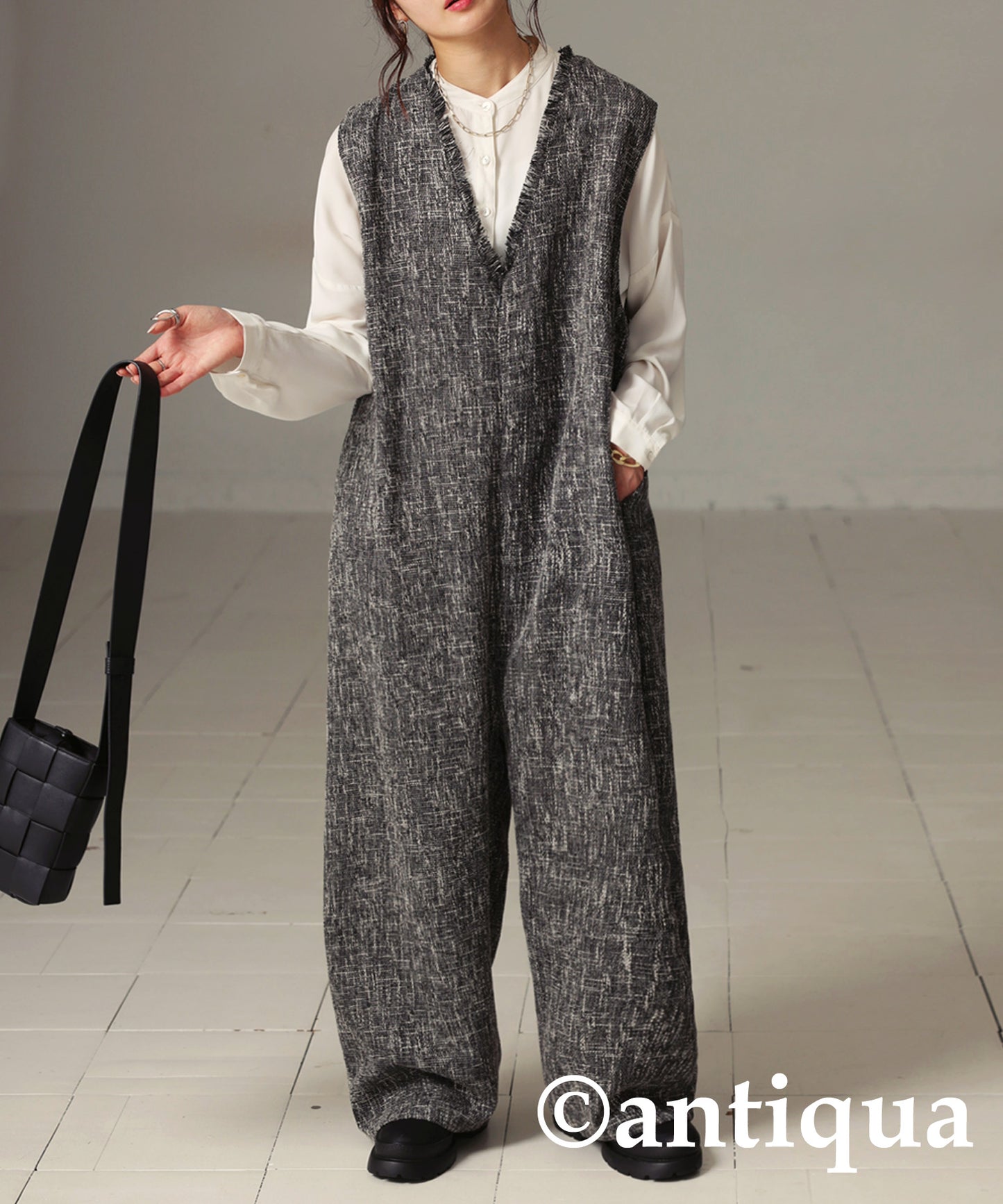 Tweed Like Jumpsuit Ladies