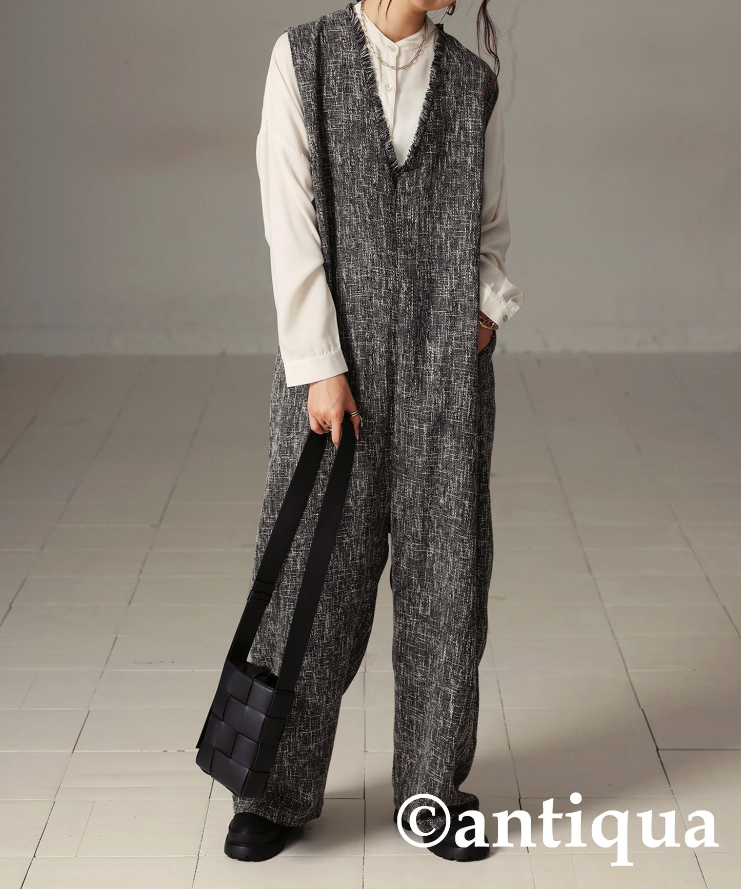 Tweed Like Jumpsuit Ladies