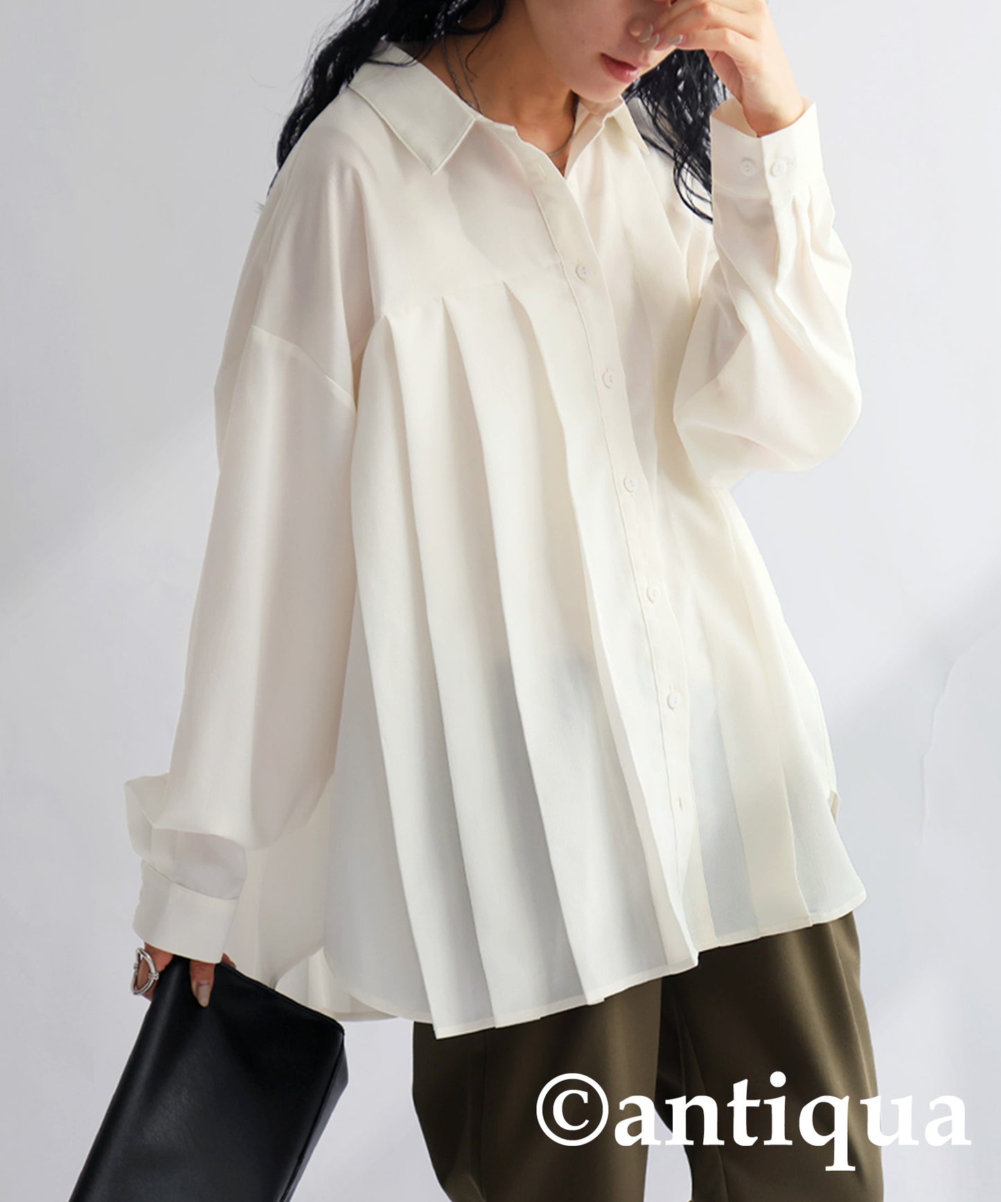 Asymmetric Pleated Shirt Ladies