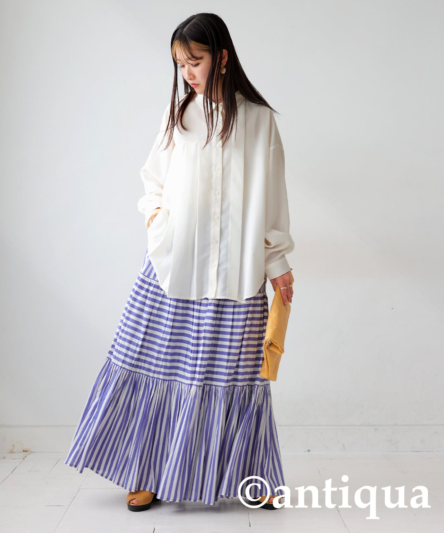 Asymmetric Pleated Shirt Ladies