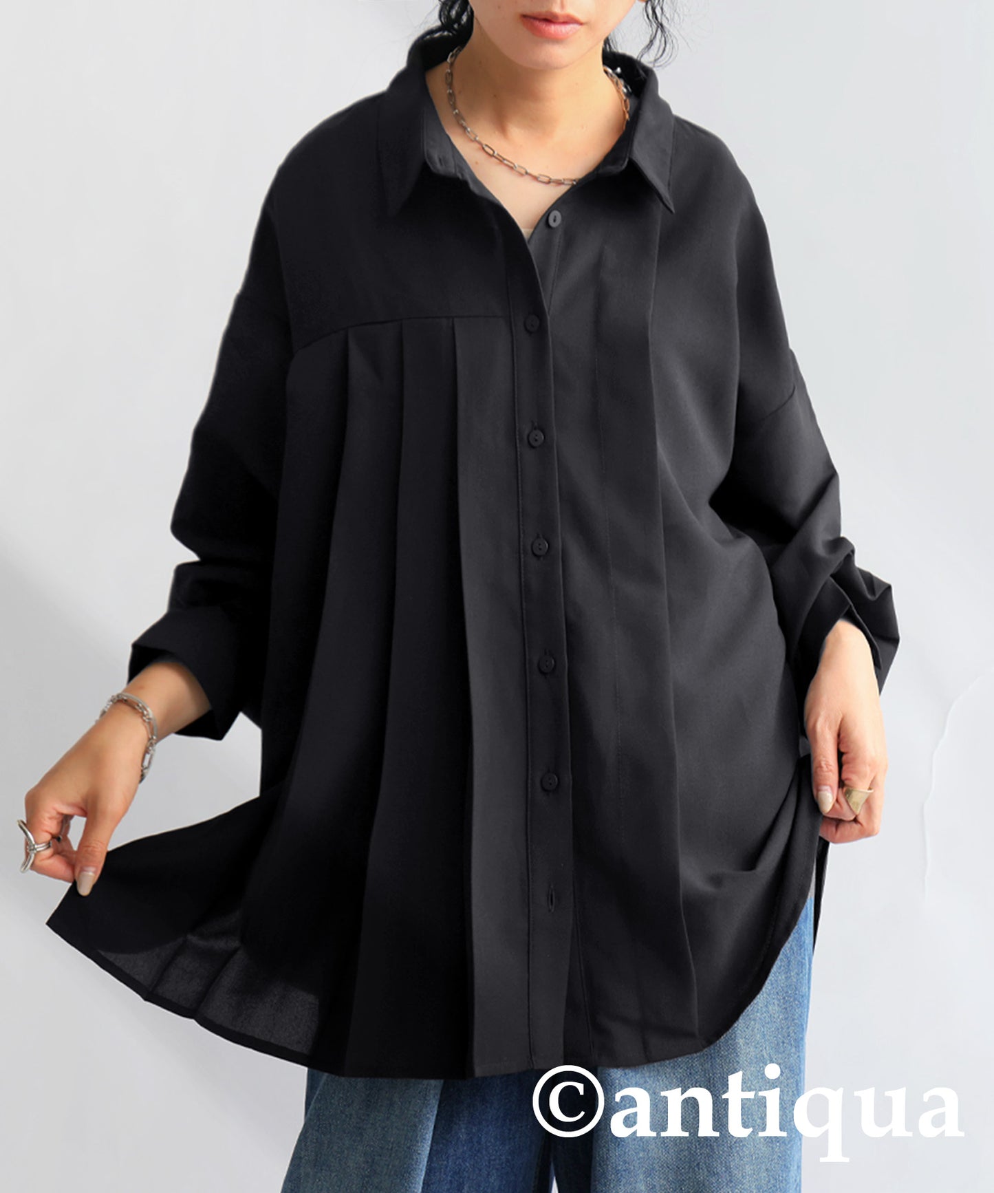 Asymmetric Pleated Shirt Ladies