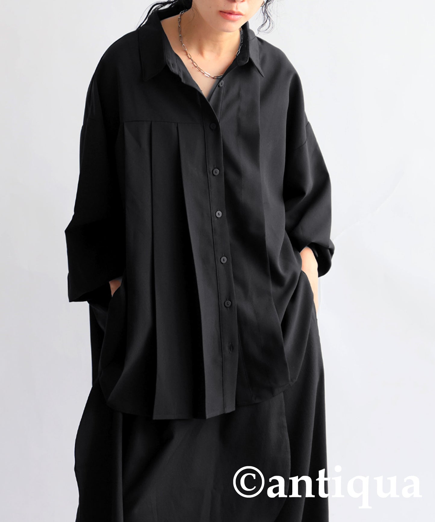 Asymmetric Pleated Shirt Ladies