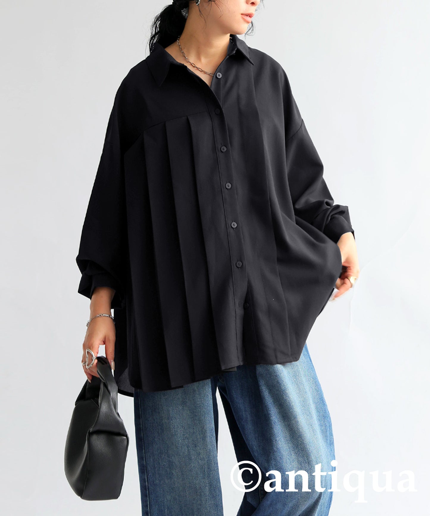 Asymmetric Pleated Shirt Ladies