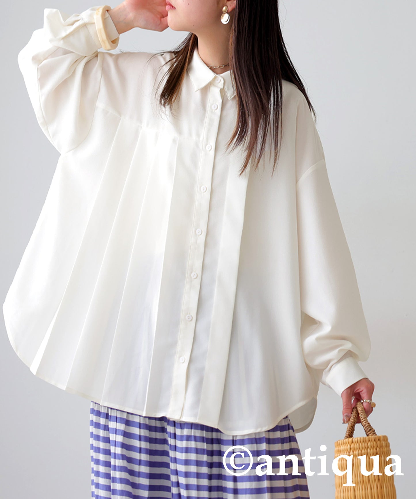 Asymmetric Pleated Shirt Ladies