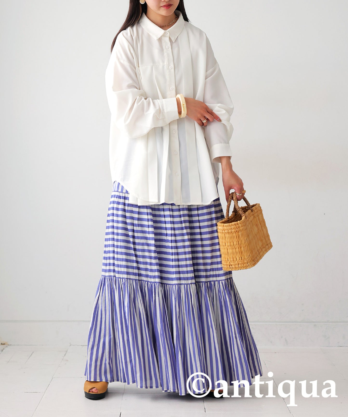 Asymmetric Pleated Shirt Ladies