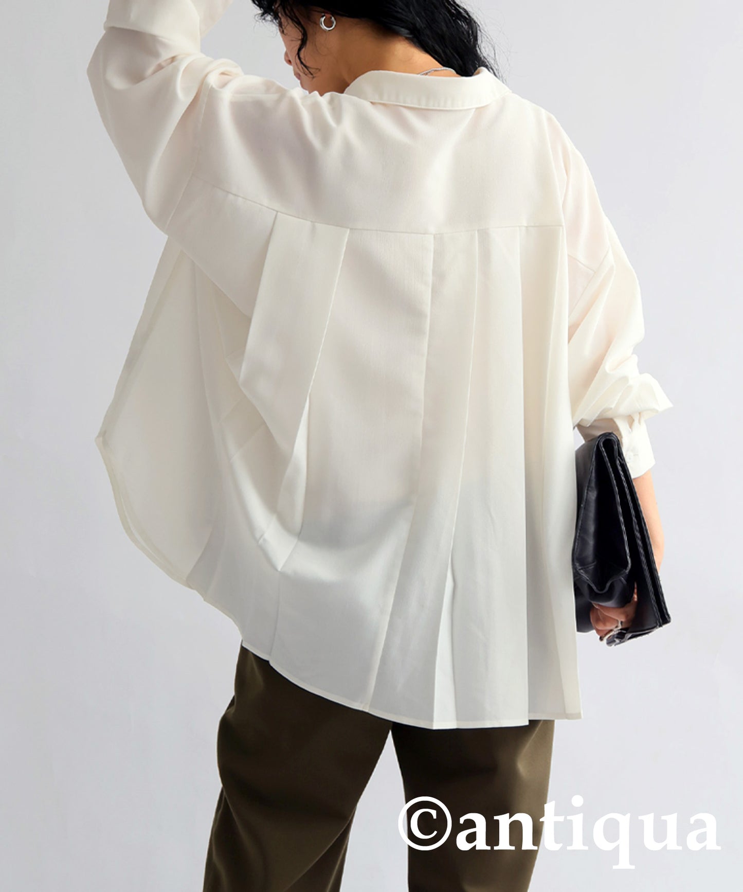 Asymmetric Pleated Shirt Ladies