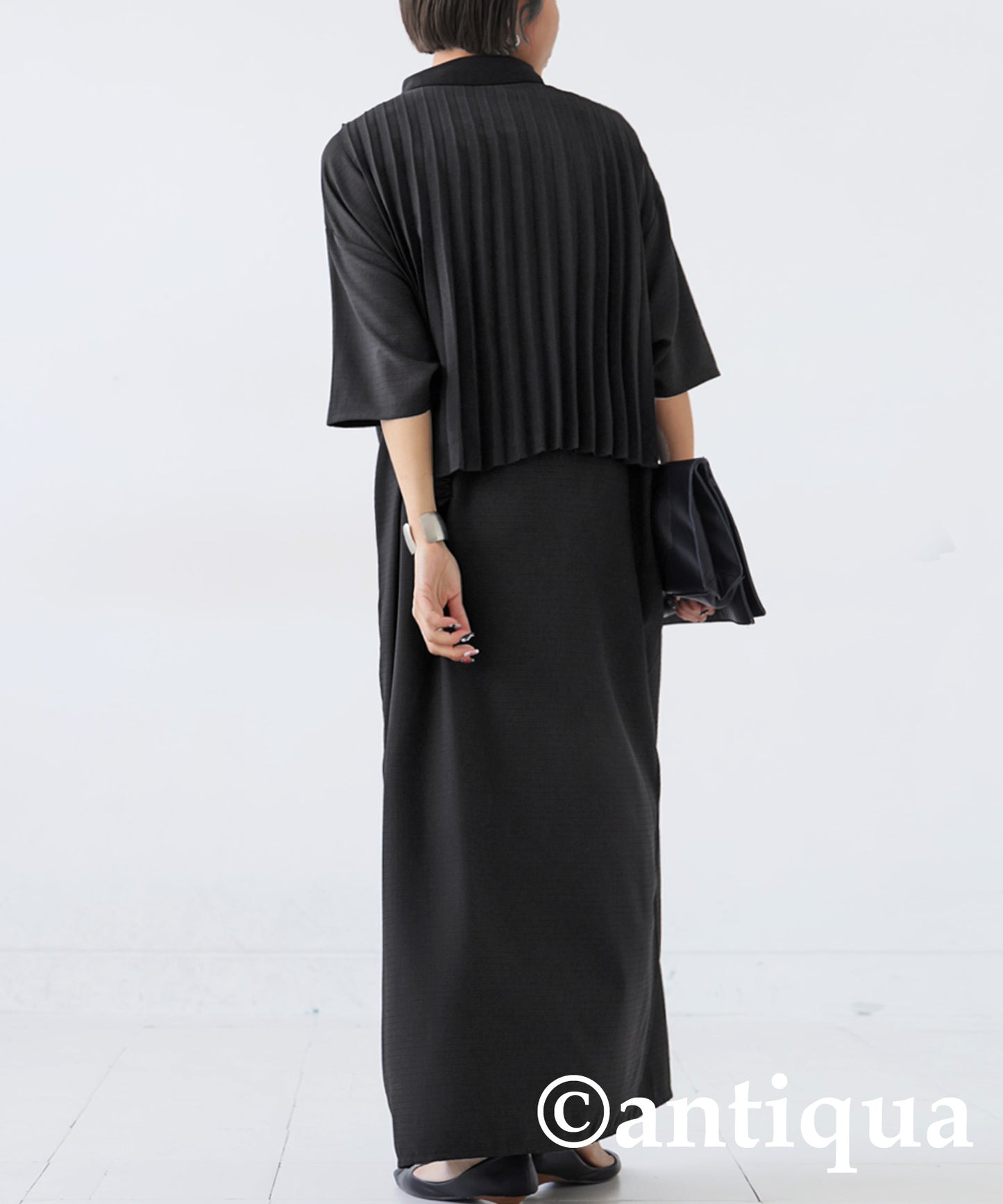 Asymmetric Pleated Dress Ladies