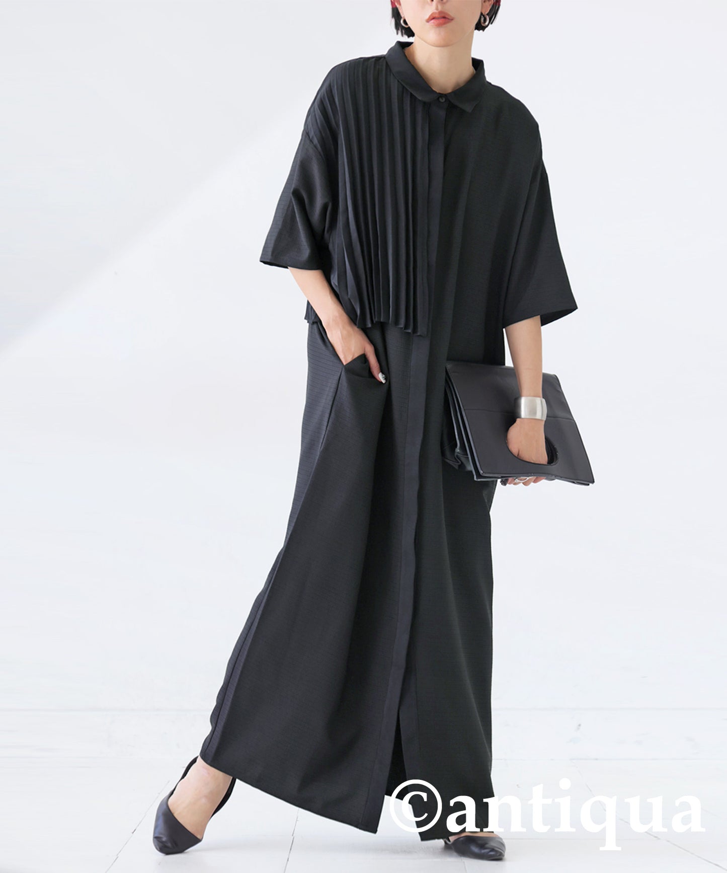 Asymmetric Pleated Dress Ladies