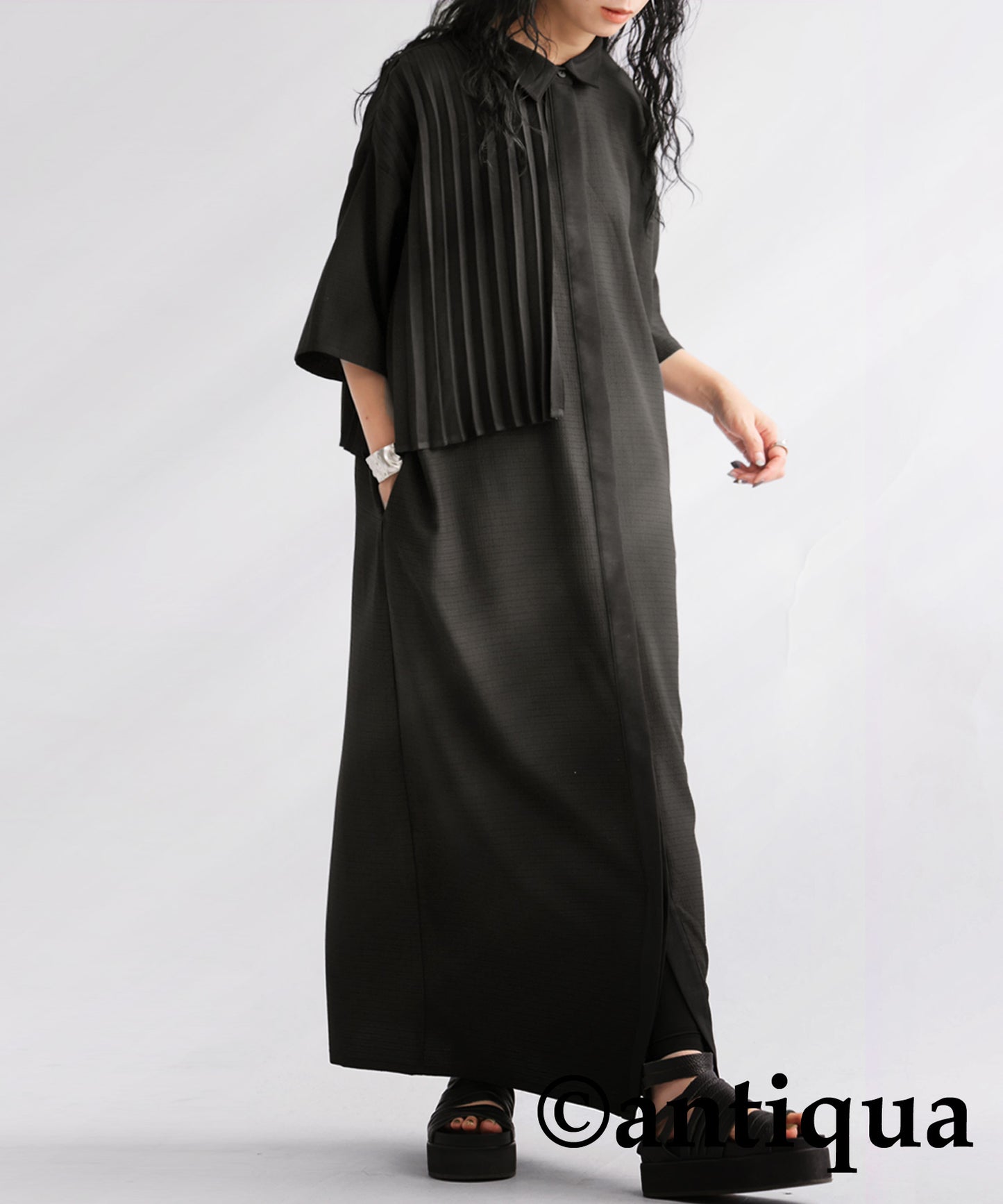 Asymmetric Pleated Dress Ladies