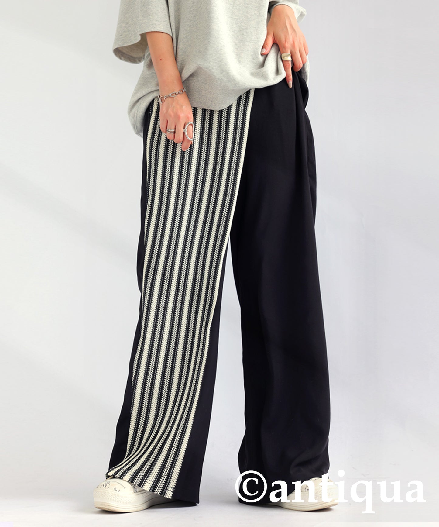 Spliced Striped Pants Ladies