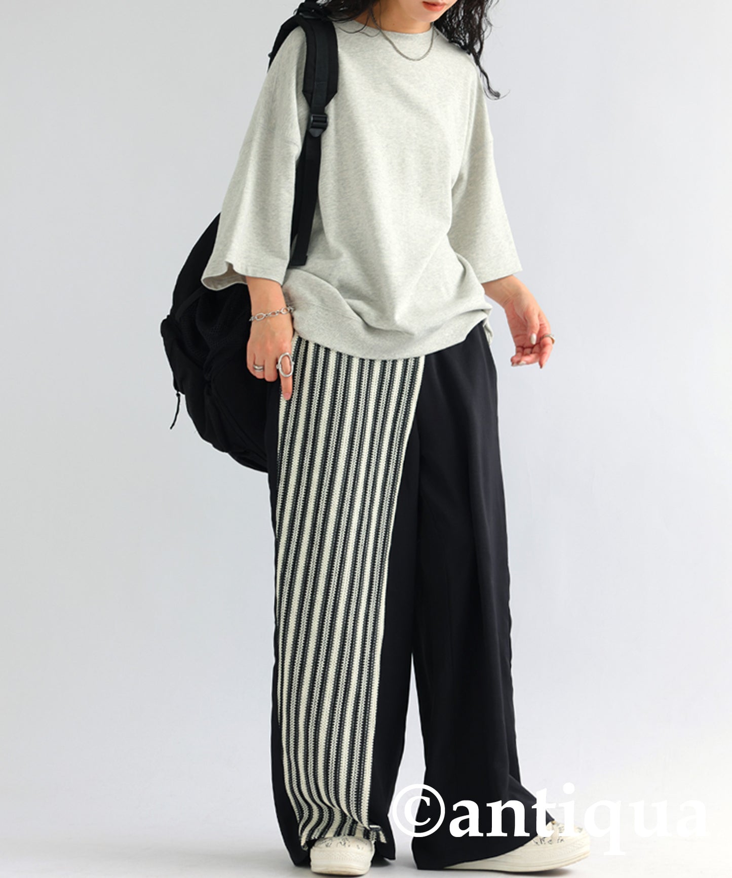 Spliced Striped Pants Ladies