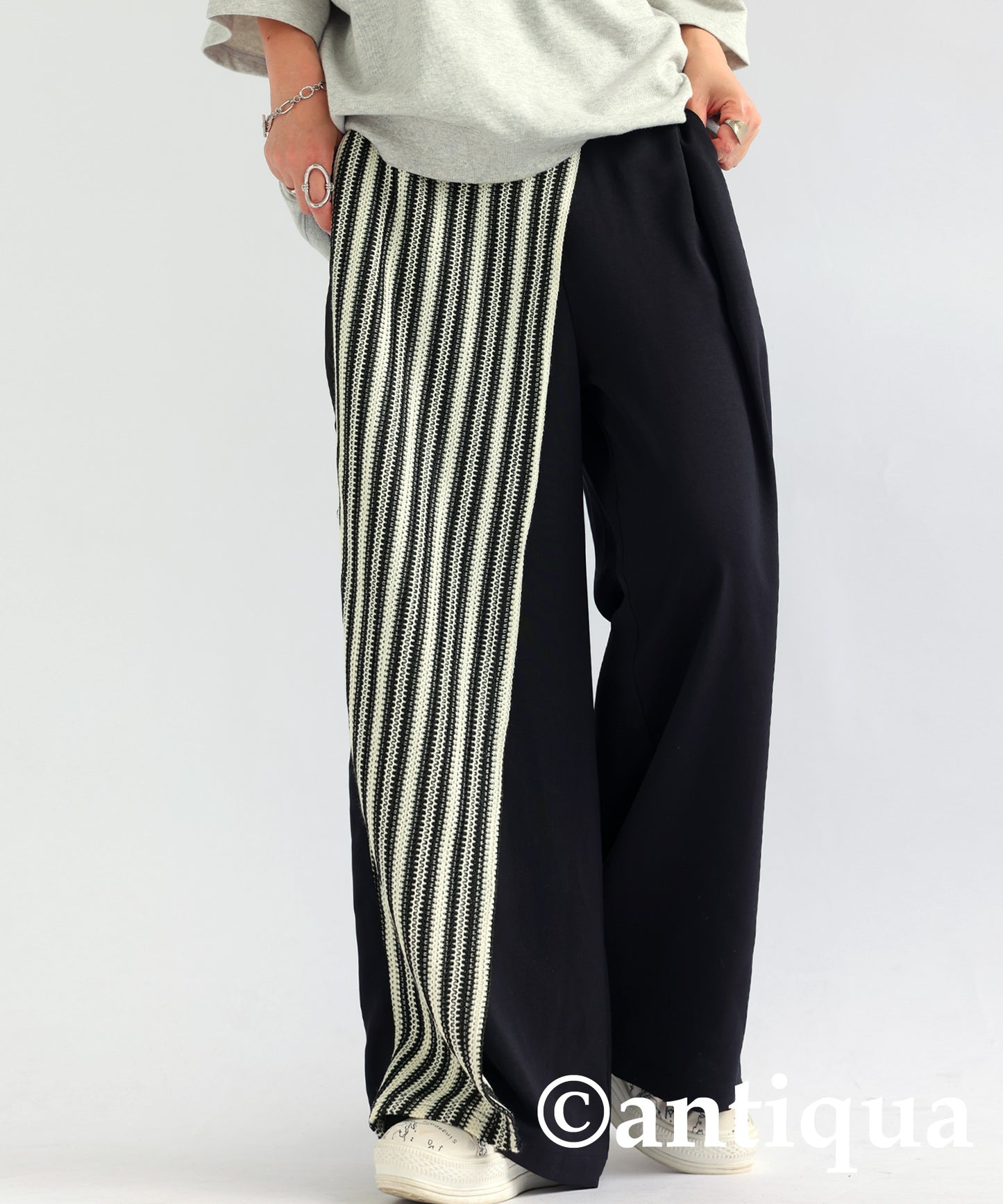 Spliced Striped Pants Ladies