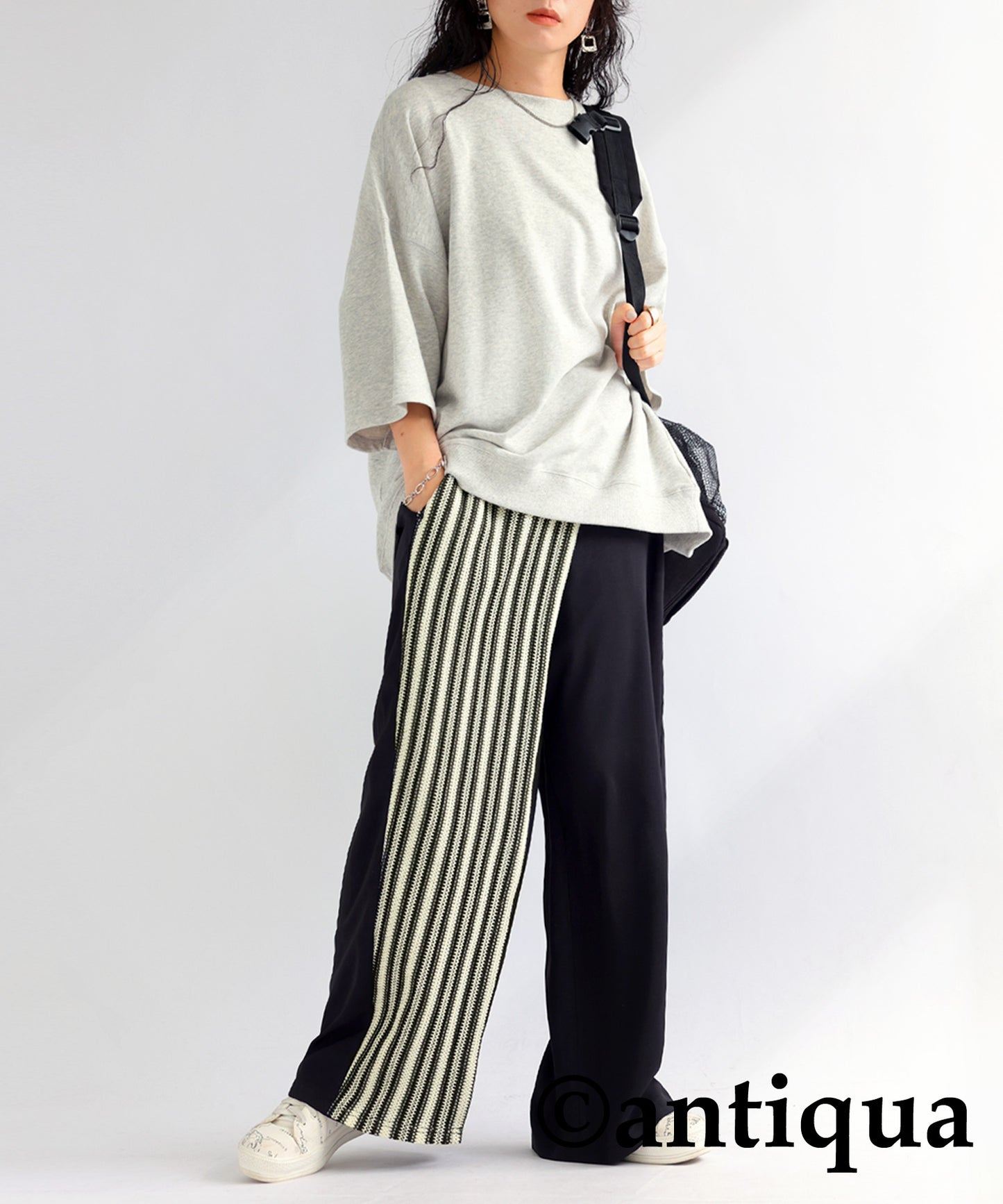 Spliced Striped Pants Ladies