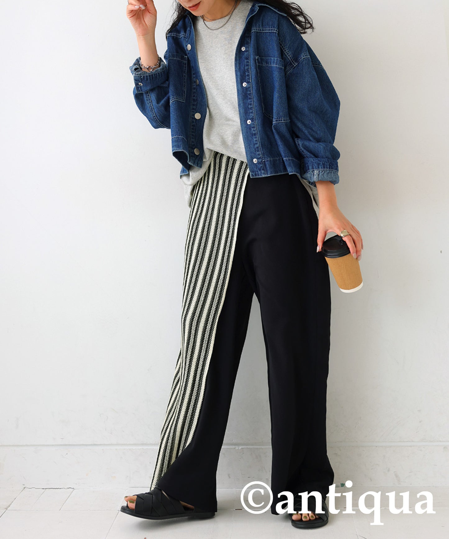 Spliced Striped Pants Ladies