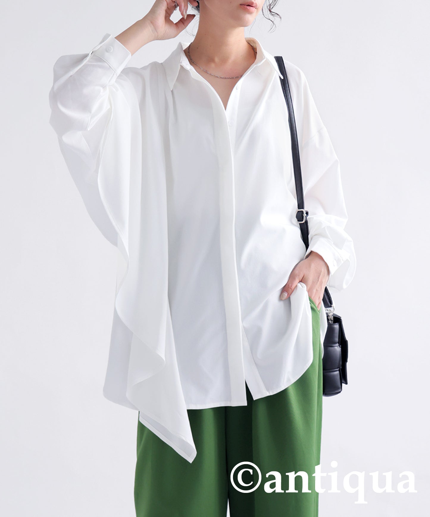 Asymmetric Frill Blouse Ladies