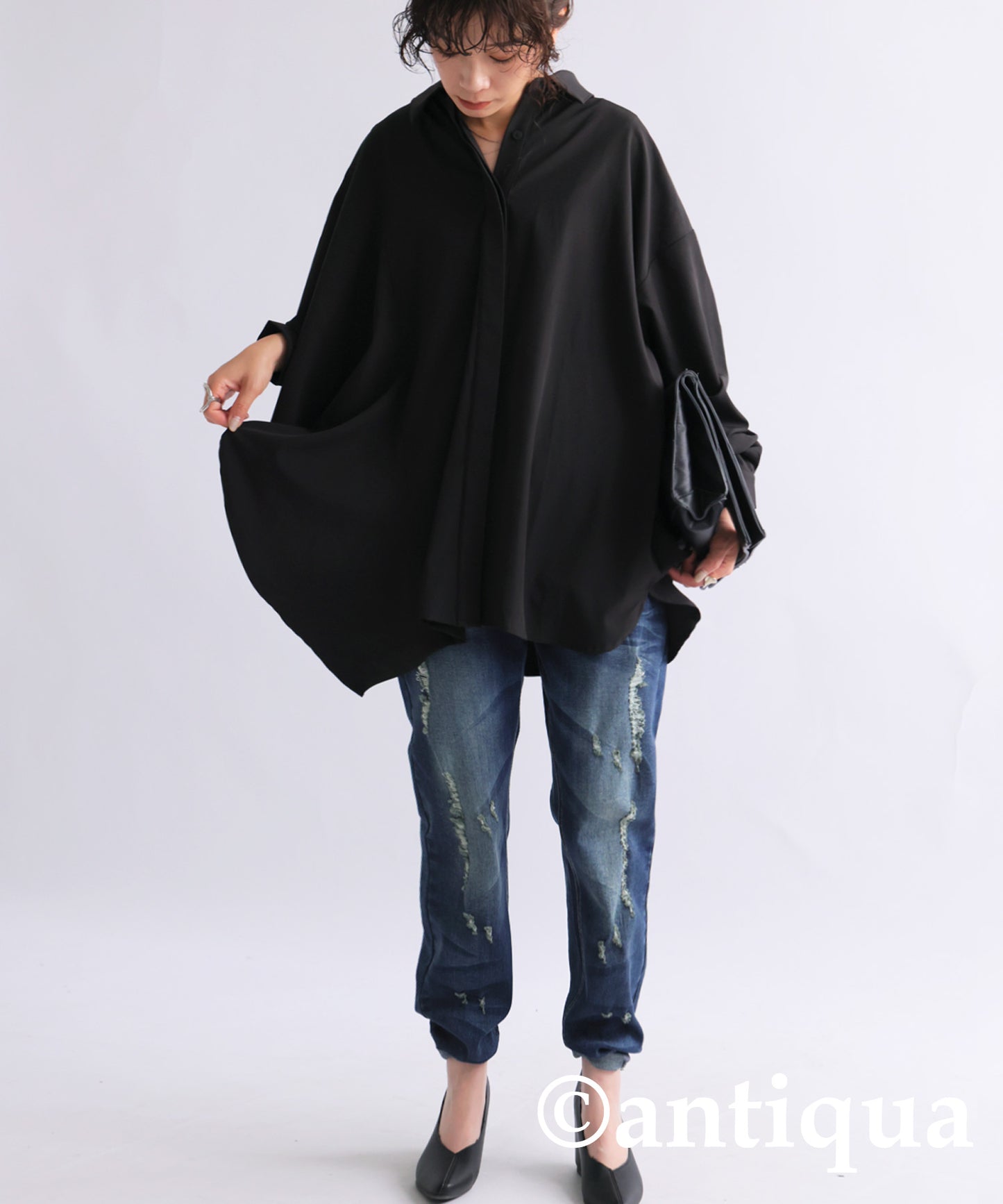 Asymmetric Frill Blouse Ladies