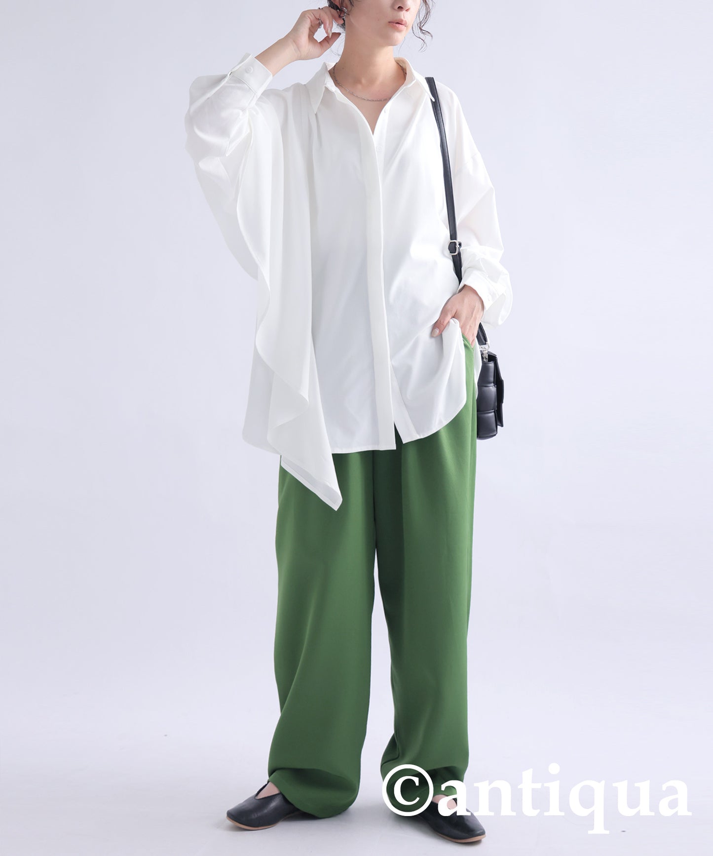 Asymmetric Frill Blouse Ladies