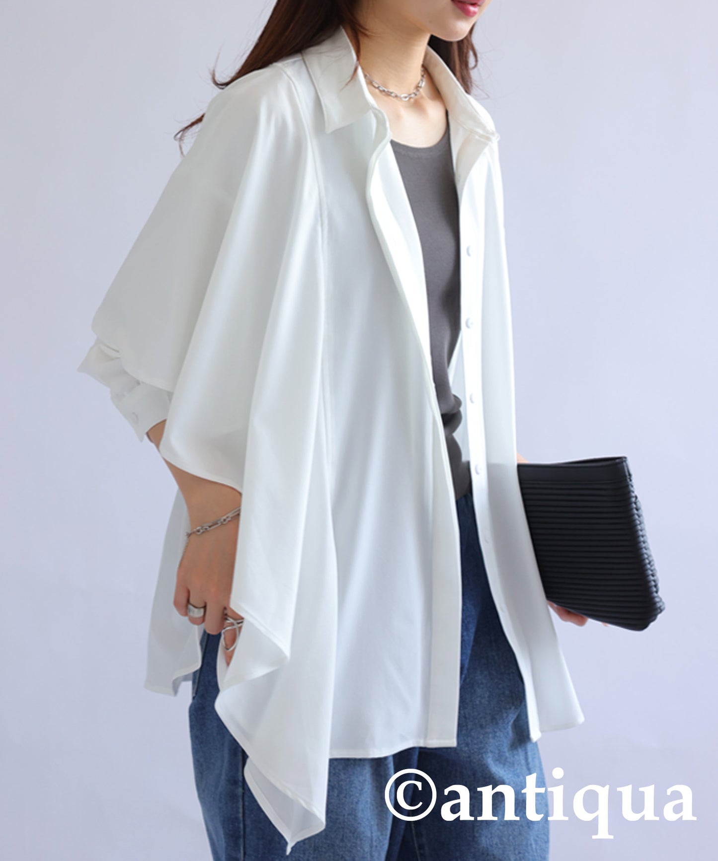 Asymmetric Frill Blouse Ladies