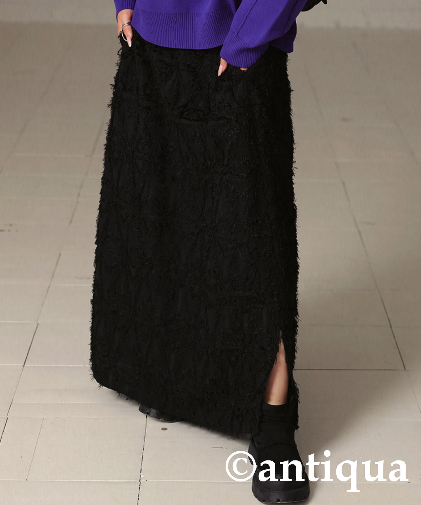 Jacquard Fringe Skirt Ladies