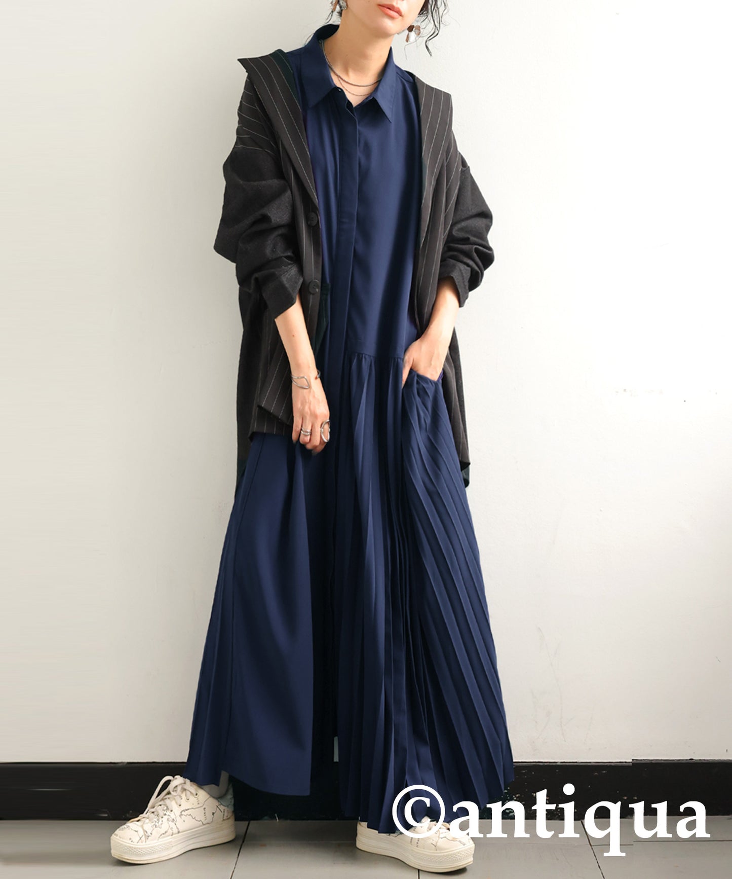 Asymmetrical Pleated Dress Ladies