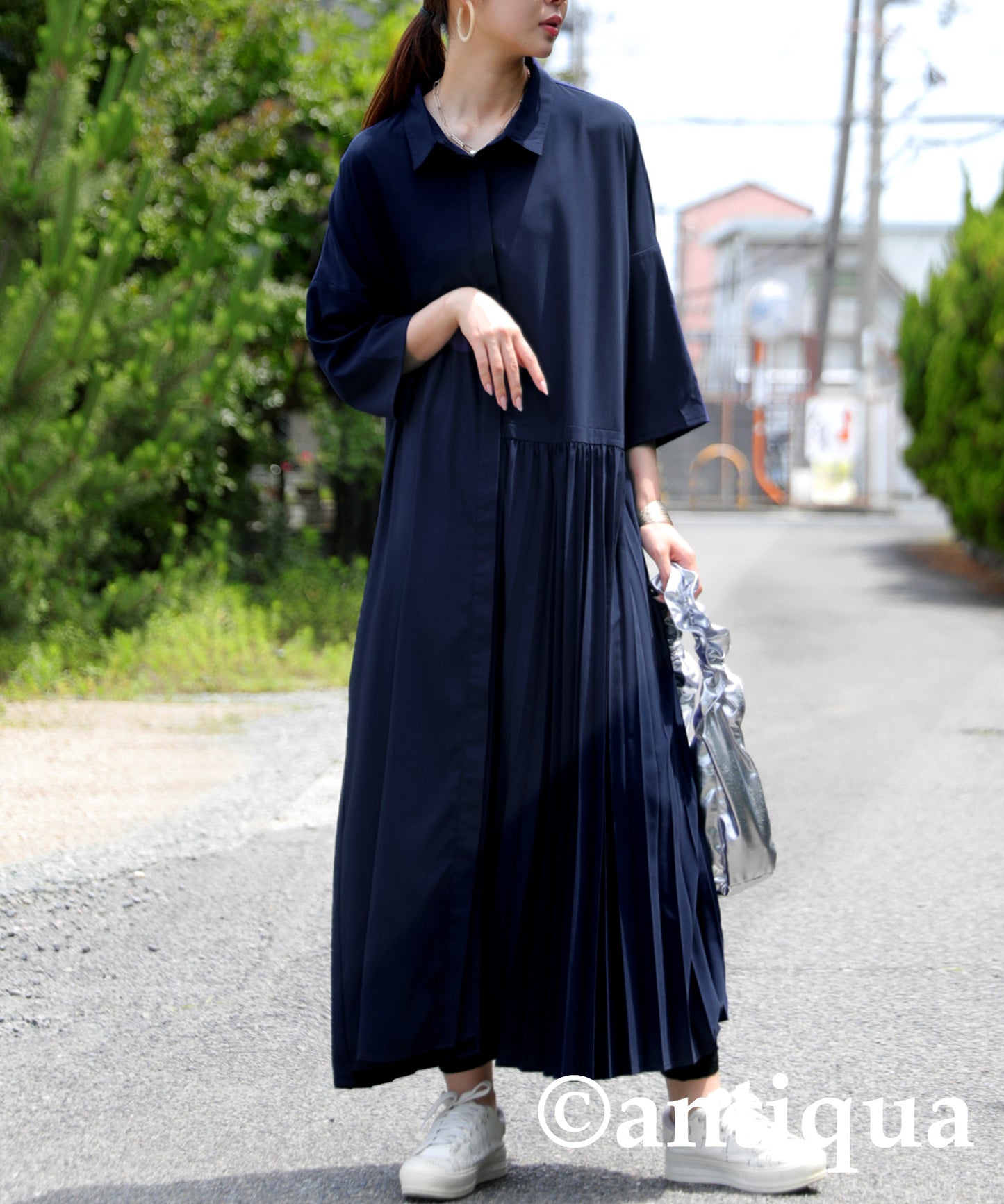 Asymmetrical Pleated Dress Ladies