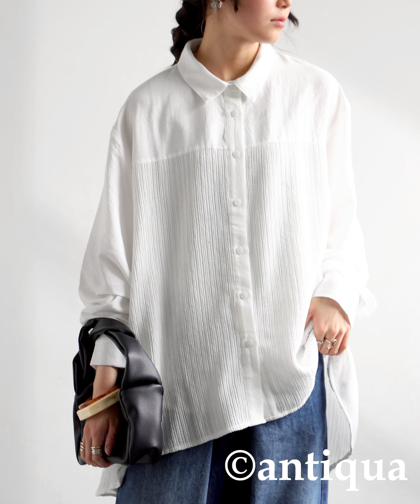 Pleated Design Shirt Ladies