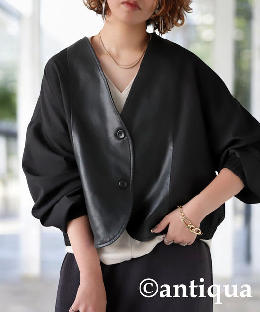 Synthetic Leather Jacket Ladies