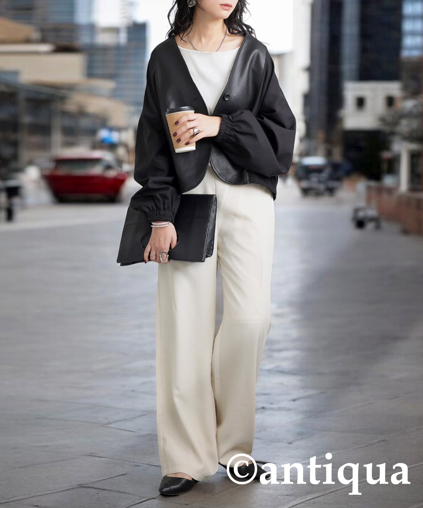 Synthetic Leather Jacket Ladies