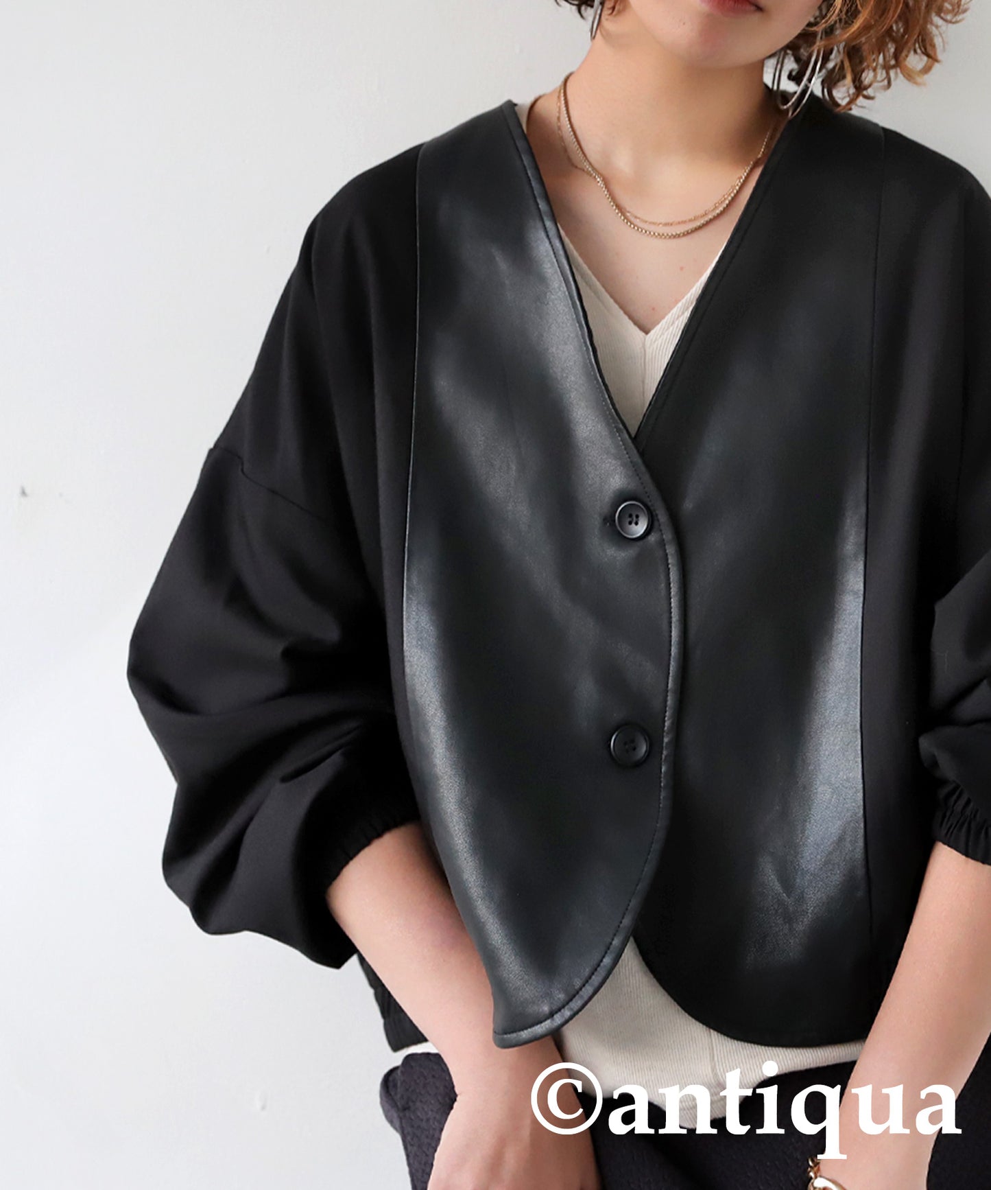 Synthetic Leather Jacket Ladies